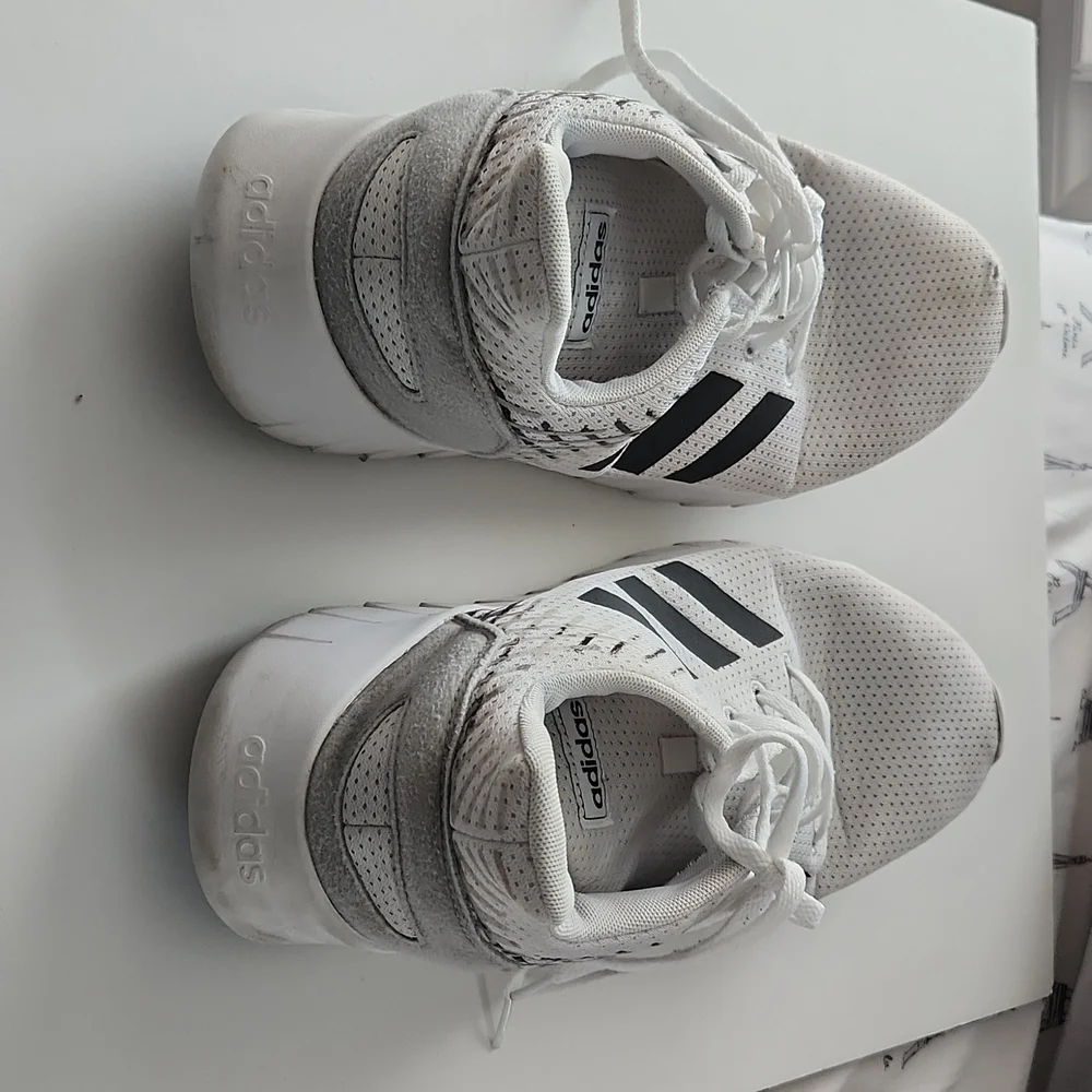 Size 10 Adidas black and white Running Casual Athleisure shoes